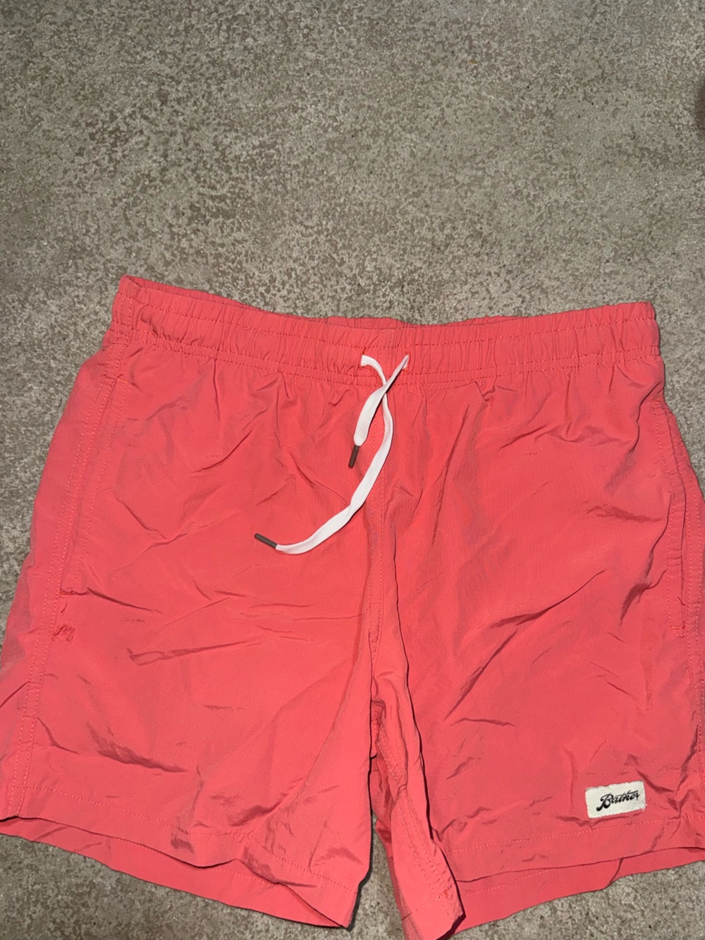 BATHER  Coral Athletic Shorts with Drawstring